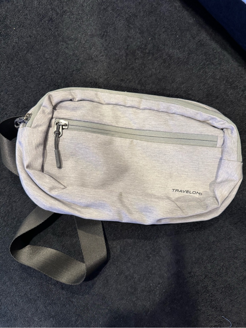 Travelon Light Gray Women's Crossbody Sling Bag